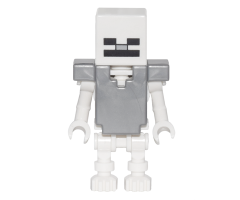 Skeleton with Cube Skull - Flat Silver Armor