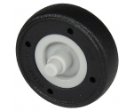 Wheel Small with Stub Axles with Molded Black Hard Rubber Tire Pattern