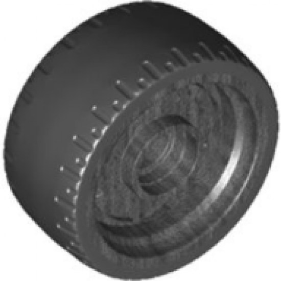 Wheel 24 x 12 with Pin Hole with Molded Black Hard Rubber Tire Pattern