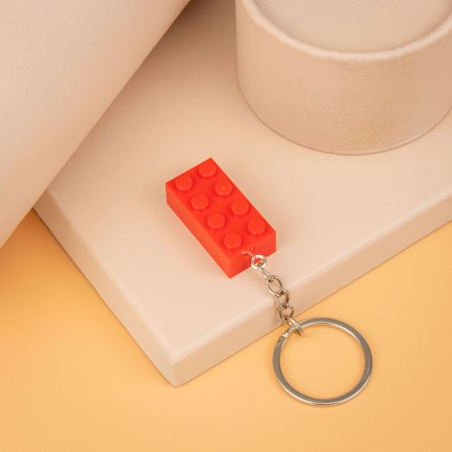 Брелок для ключей Кубик LEGO красный 2х4  оригинальный купить