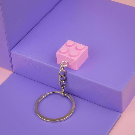 LEGO брелок для ключей: Кубик Розовый