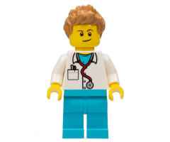 Doctor - Stethoscope, Medium Azure Legs, Medium Nougat Spiked Hair