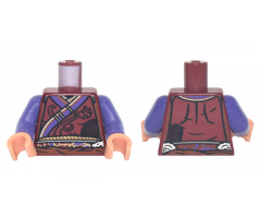 Torso Robe with Dark Purple Trim and Dark Orange Sash Pattern / Dark Purple Arms / Nougat Hands