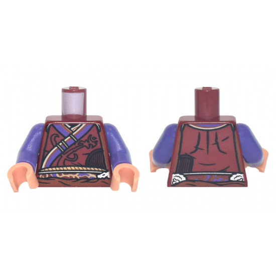 Torso Robe with Dark Purple Trim and Dark Orange Sash Pattern / Dark Purple Arms / Nougat Hands