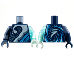 Torso White, Metallic Light Blue, Dark Azure Wave Pattern / Trans-Light Blue Arm Left / Dark Blue Arm Right / Light Aqua Hand Left / Dark Blue Hand Right