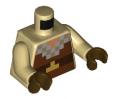 Torso Pixelated Light Nougat Neck, Reddish Brown Shirt, Dark Brown and Gold Belt Pattern / Tan Arms / Dark Brown Hands