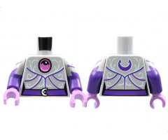 Torso Female Jewel and Filigree Pattern / Dark Purple Arms with Light Bluish Gray Short Sleeves, White Chevrons Pattern / Medium Lavender Hands
