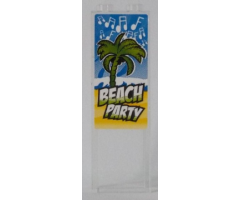 Brick 1 x 2 x 5 with Music Notes, Palm Tree and 'BEACH PARTY' Pattern (Sticker) - Set 6015