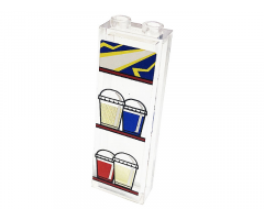 Brick 1 x 2 x 5 with Shelves with Drinks Pattern (Sticker) - Set 41231