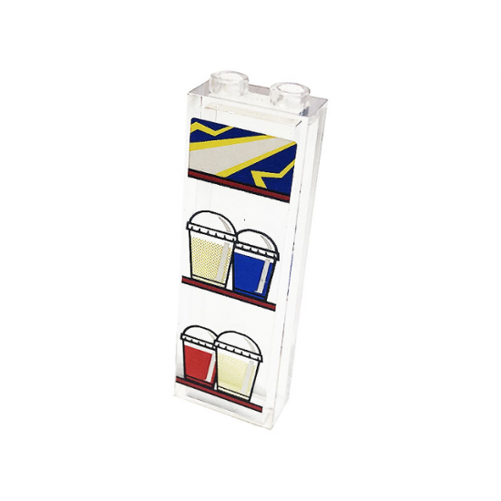 Brick 1 x 2 x 5 with Shelves with Drinks Pattern (Sticker) - Set 41231