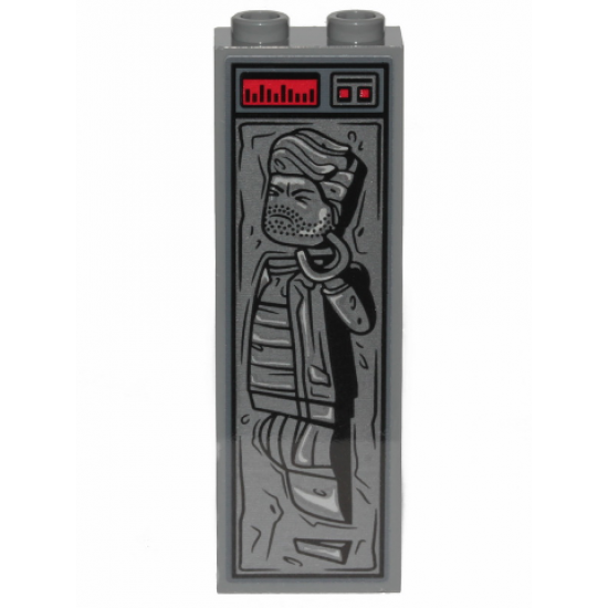 Brick 1 x 2 x 5 with Human in Carbonite with Red Buttons Pattern (Sticker) - Set 75292