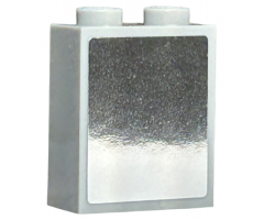 Brick 1 x 2 x 2 with Inside Stud Holder with Mirror Pattern (Sticker) - Set 76386