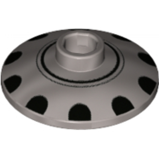 Dish 2 x 2 Inverted (Radar) with Black Circles and Dots Hubcap Pattern
