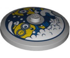 Dish 4 x 4 Inverted (Radar) with Solid Stud with Minions and White Soap Bubbles Pattern