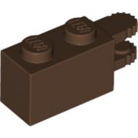 Hinge Brick 1 x 2 Locking with 2 Fingers Horizontal End, 9 Teeth