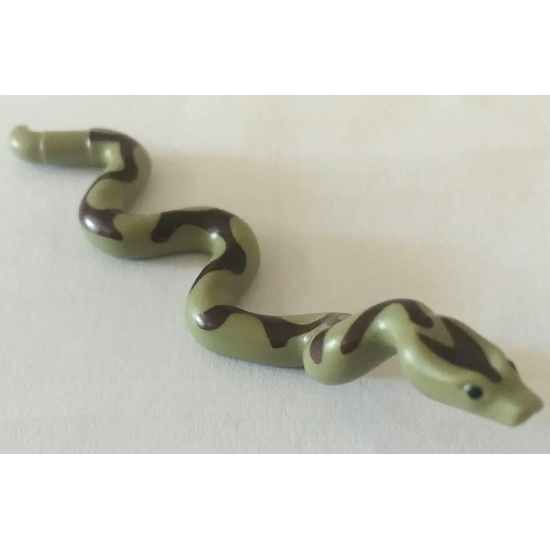 Snake, Large with Raised Head with Black Eyes and Dark Brown Markings Pattern