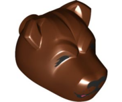 Dog Head with Black Nose, Closed Eyes, Closed Mouth with Drool Pattern (HP Fluffy Left Head)