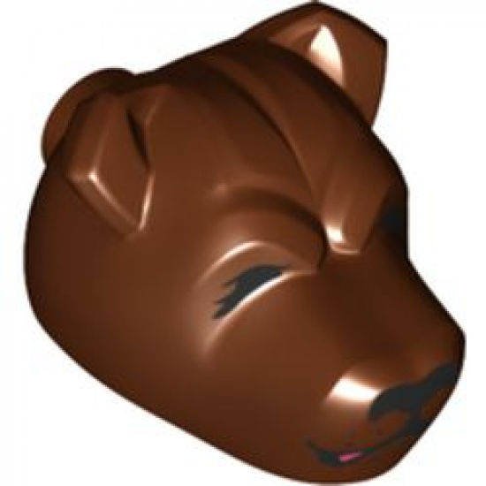 Dog Head with Black Nose, Closed Eyes, Closed Mouth with Drool Pattern (HP Fluffy Left Head)