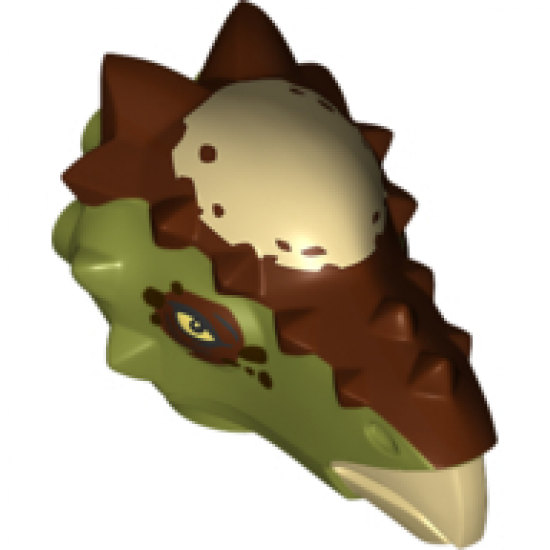 Dinosaur Head Stygimoloch with Reddish Brown Top with Tan Spot Pattern