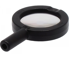 Minifigure, Utensil Magnifying Glass Thick Frame and Hollow Handle with Trans-Clear Lens