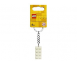 2 x 4 Brick - White with Iridescent Coating Key Chain