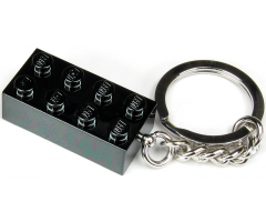 2 x 4 Brick - Chrome Black Key Chain