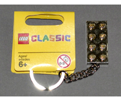 2 x 4 Brick - Chrome Gold Key Chain