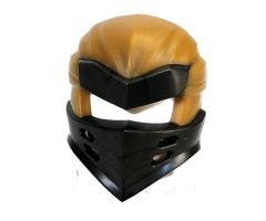 Minifigure, Headgear Ninjago Wrap Type 7 with 4 Slits on Front and Pearl Gold Fabric Pattern