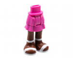 Mini Doll Hips and Skirt Layered, Reddish Brown Legs and White Sandals Pattern - Thick Hinge