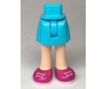 Mini Doll Hips and Skirt, Light Nougat Legs and Magenta Shoes with 2 White Laces Pattern - Thin Hinge