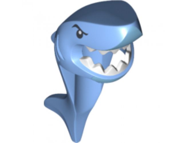 Minifigure, Headgear Mask Shark Head, Tail and Fin with Black Eyes and White Teeth Pattern