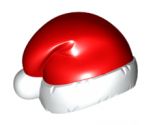 Minifigure, Headgear Cap, Santa with Red Top Pattern