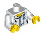 Torso Hospital EMT Star of Life, Female Shirt Open Collar and Fob Watch Pattern / White Arms / Yellow Hands