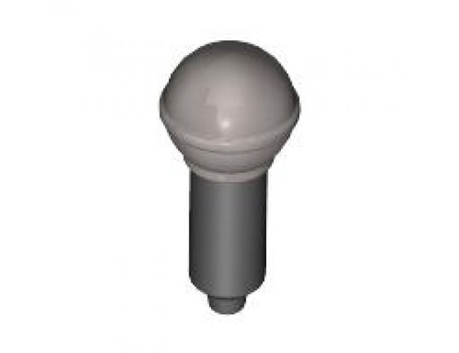 Minifigure, Utensil Microphone with Metallic Silver Top Full Screen Pattern
