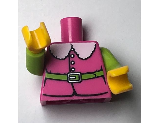 Torso Jacket with Fur Collar and Lime Belt Pattern (BAM) / Lime Arms / Yellow Hands