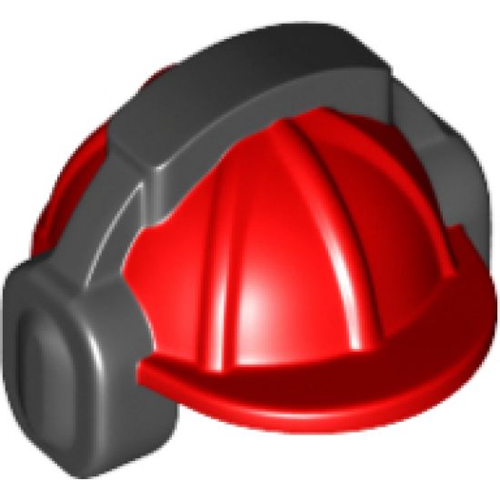 Minifigure, Headgear Helmet Construction with Black Ear Protector / Headphones Pattern