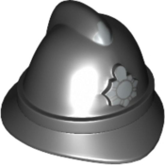 Minifigure, Headgear Police Helmet with Silver Badge Pattern