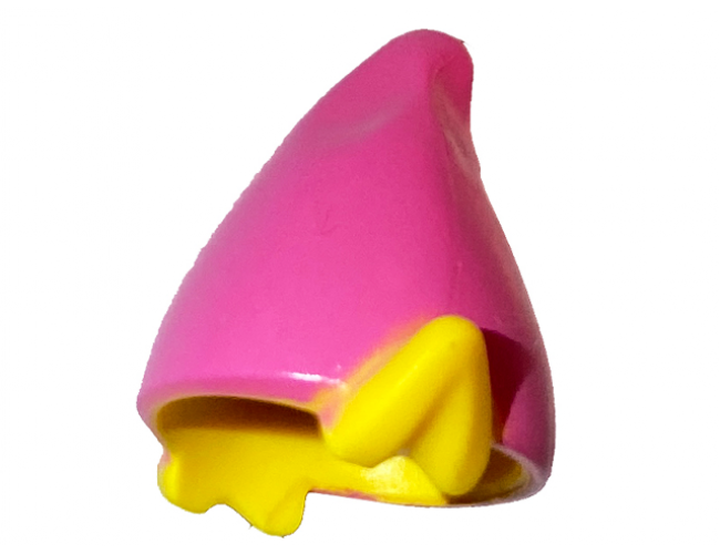 Minifigure, Headgear Hat, Elf with Pointed Ears with Dark Pink Top Pattern (BAM)