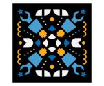 Tile 2 x 2 with BeatBit Album Cover - Geometric Minifigure Heads, Arms and Quarter Tiles Pattern