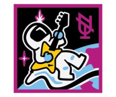 Tile 2 x 2 with BeatBit Album Cover - Astronaut Playing Guitar Pattern