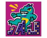 Tile 2 x 2 with BeatBit Album Cover - Dragon Monster Rampaging City Pattern