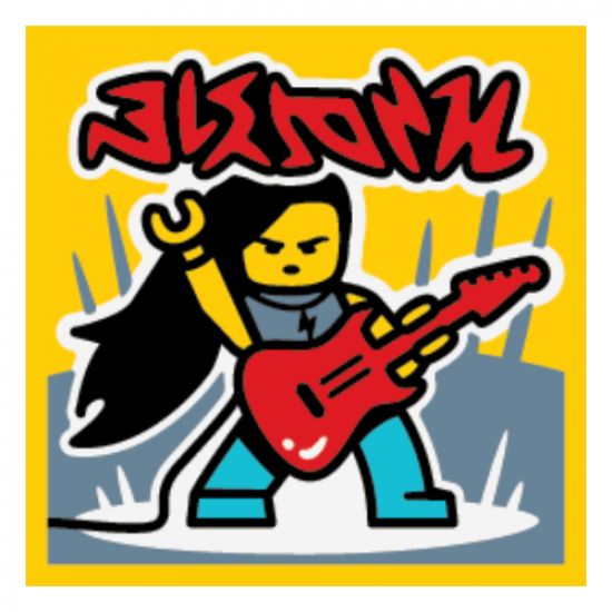 Tile 2 x 2 with BeatBit Album Cover - Rock Guitarist Pattern