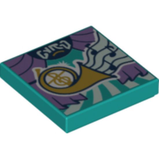 Tile 2 x 2 with BeatBit Album Cover - Gold French Horn Pattern