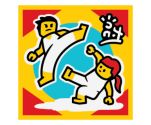 Tile 2 x 2 with BeatBit Album Cover - Two Minifigures Dancing Capoeira Pattern