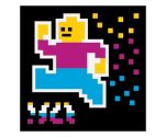 Tile 2 x 2 with BeatBit Album Cover - Pixelated Minifigure and Squares Pattern