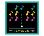 Tile 2 x 2 with BeatBit Album Cover - Music Notes in Space Invaders-Style Pattern