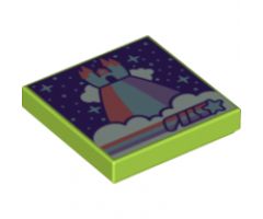 Tile 2 x 2 with BeatBit Album Cover - Castle on Rainbow and Clouds Pattern