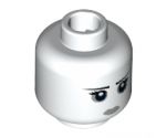 Minifigure, Head Female with Pale Lips and Circles around Eyes, Black Eyelashes and Eyebrows, White Pupils Pattern - Hollow Stud