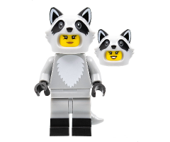 Raccoon Costume Fan, Series 22 (Minifigure Only without Stand and Accessories)