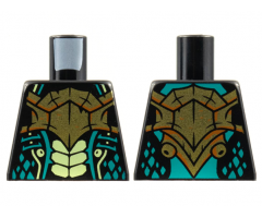 Torso Bold Breastplate, Yellowish Green Scales, Dark Turquoise Gills and Spots Pattern